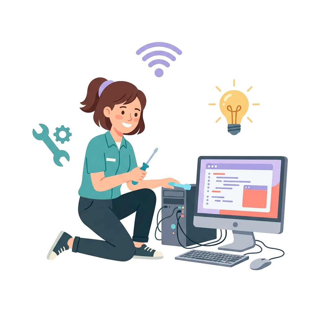 Computerhulp illustratie